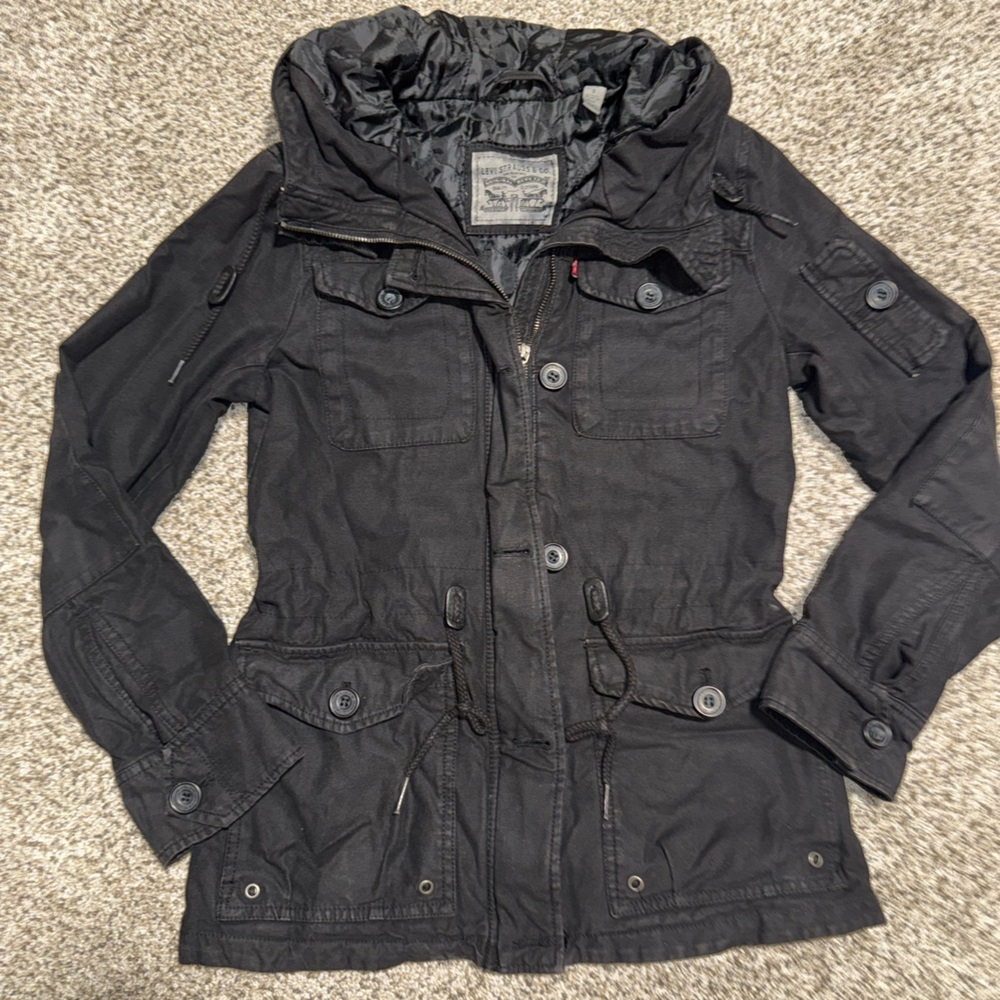 Women’s Small Levi's Black Hooded Jacket Coat